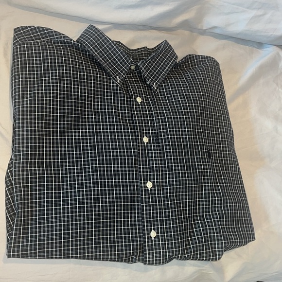 Ralph Lauren Men’s Big Plaid Casual Dress Shirt in Black and White size 3XB - Picture 4 of 14